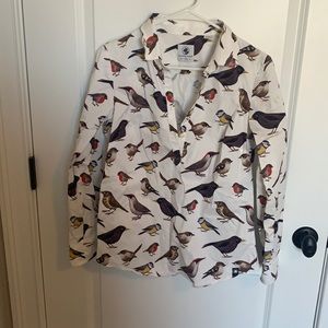 GUC bird print tunic with collar